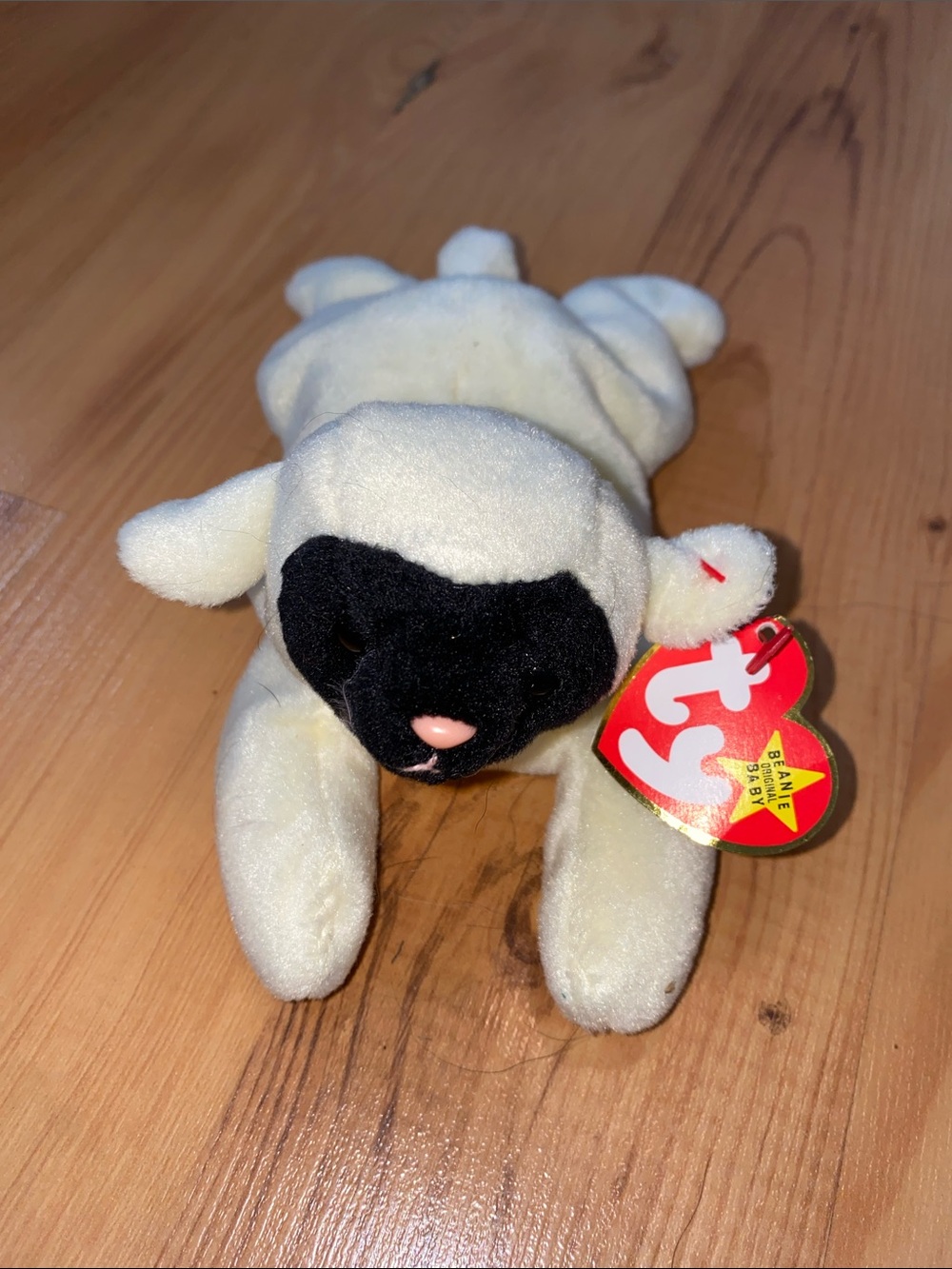 Ty Beanie Baby Cream Lamb with Black Face